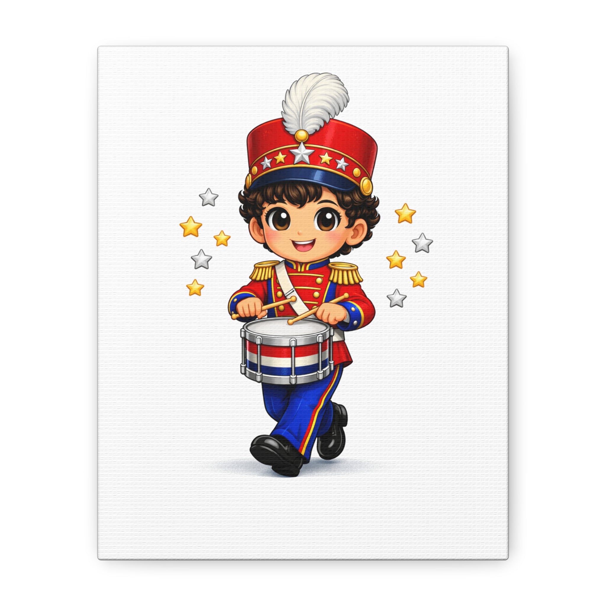 Patriotic Little Drummer Boy Canvas Print — 1.25" Stretched Matte Wall Art