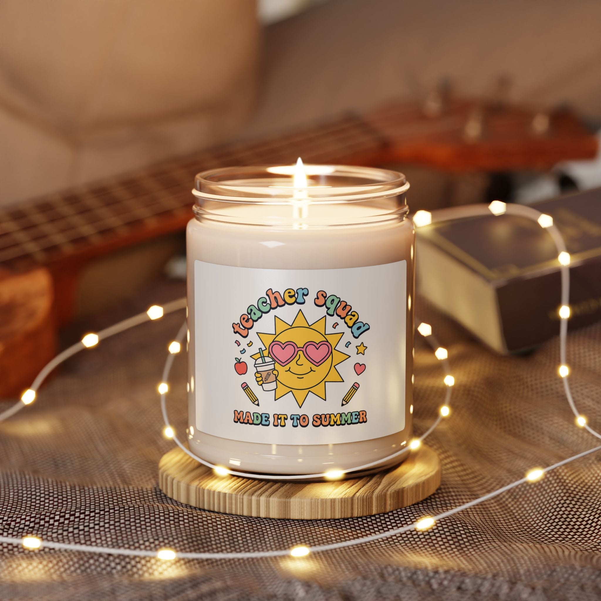 Teacher Squad Sun Candle, Last Day of School, Out for Summer Soy Candle