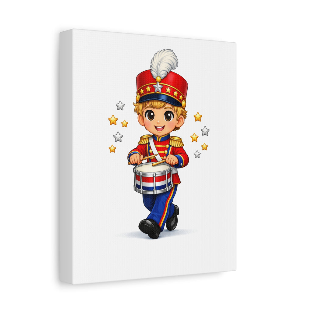 Drummer Boy Canvas Print — Cute Marching Band Nursery Wall Art