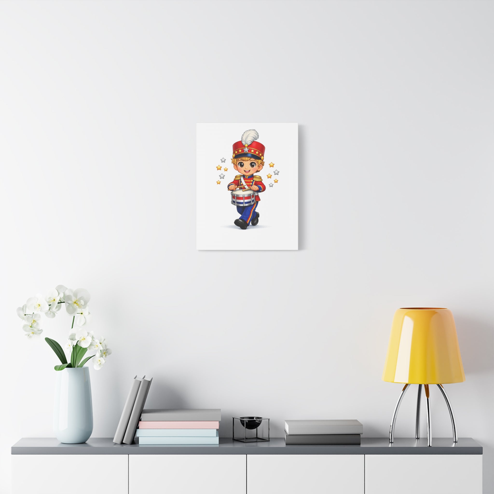 Drummer Boy Canvas Print — Cute Marching Band Nursery Wall Art