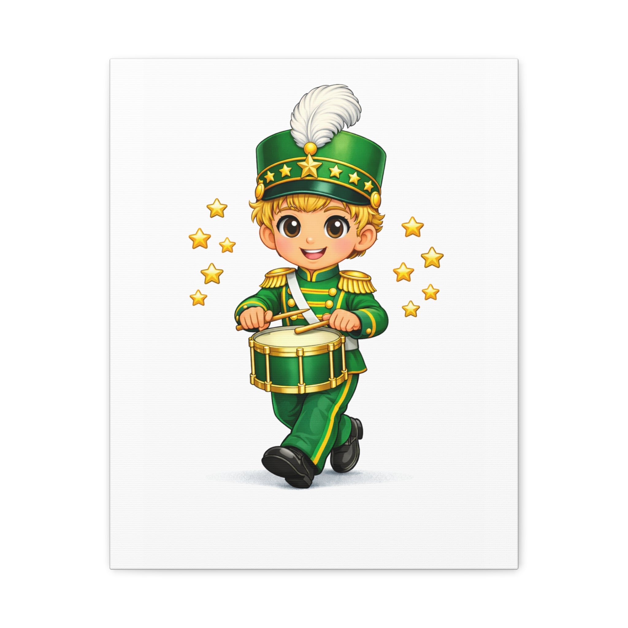 Drummer Boy Canvas Print — Cute Marching Band Wall Art for Kids’ Rooms