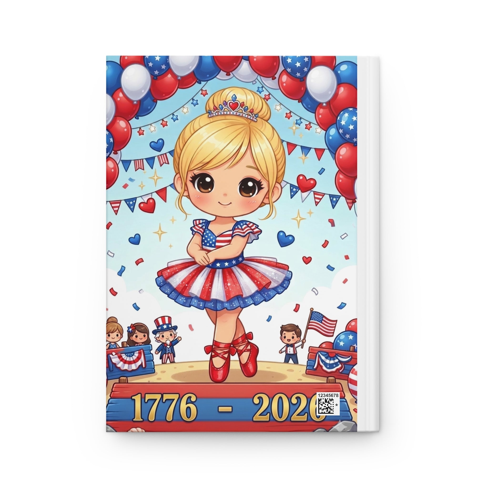 Patriotic Ballerina Hardcover Journal — 1776–2026 4th of July Keepsake