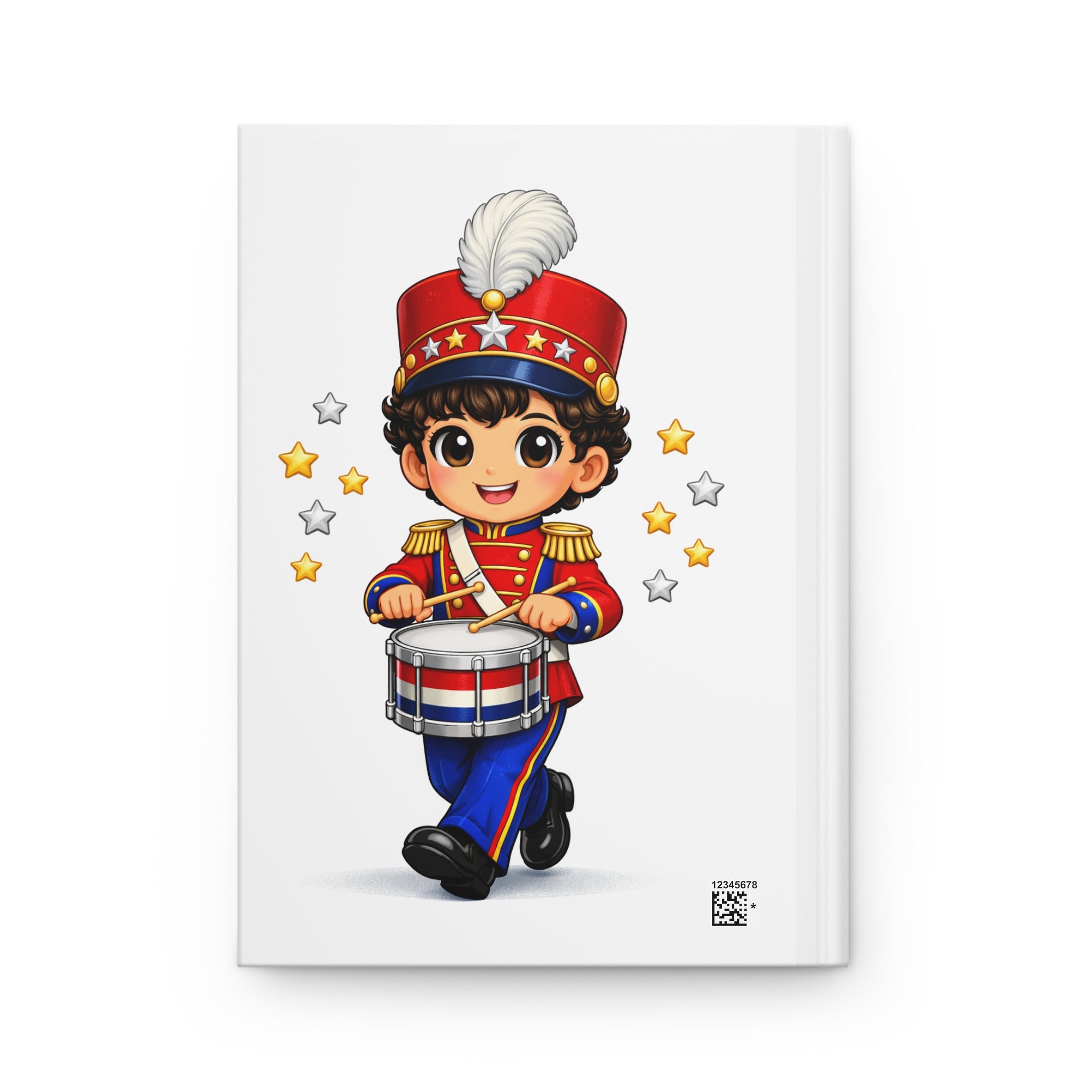 Patriotic Drum Major Hardcover Journal — Cute Marching Band Boy Notebook