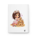 Cute Princess Sandcastle Hardcover Journal — Little Girl Beach Notebook