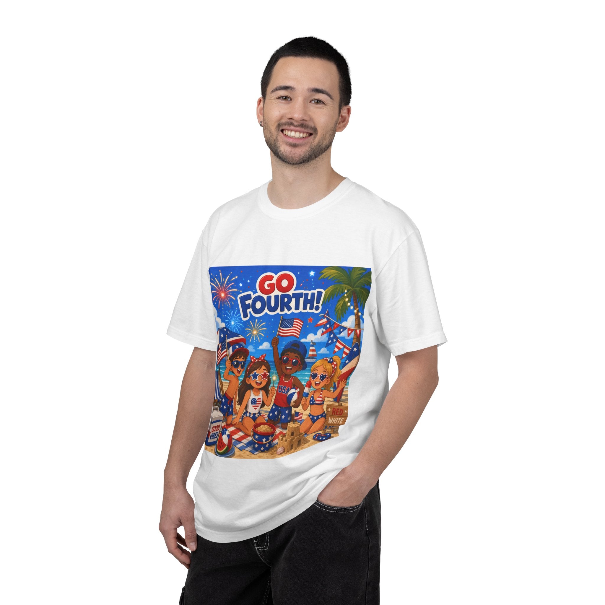 Fourth of July Beach Party T-Shirt — "Go Fourth!" Patriotic Summer Tee