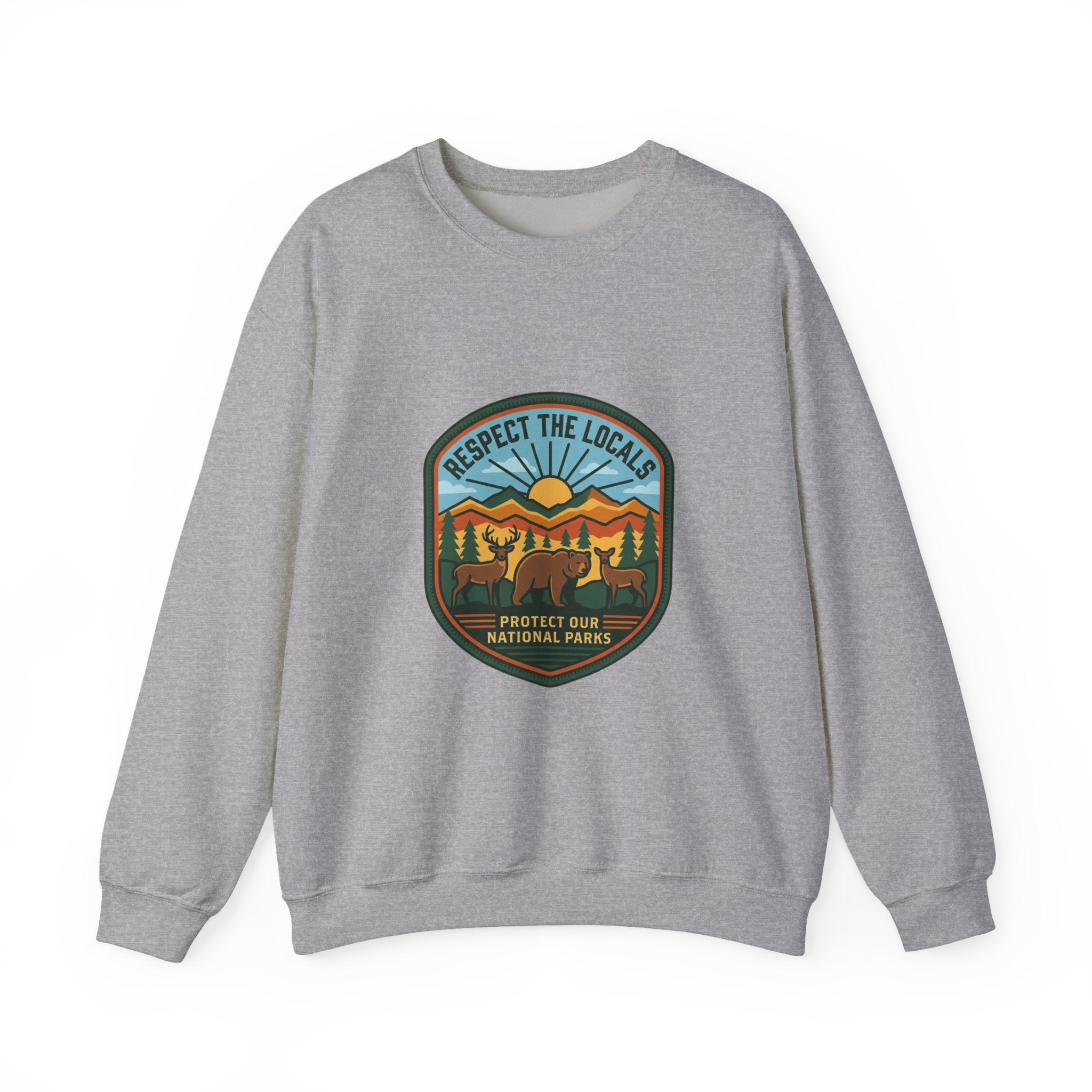 Respect the Locals patch sweatshirt | Protect Our Parks, national parks, hiking