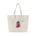 Canvas Tote Bag — Cute Girl with Pink Gifts Illustration