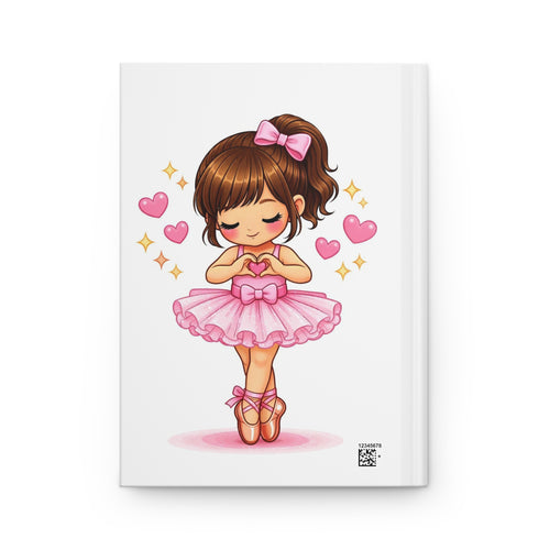 Ballet Girl Hardcover Journal — Cute Pink Ballerina Notebook for Kids & Dance Lovers