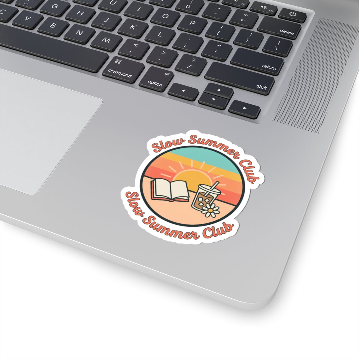 Slow Summer Club Sticker | summer aesthetic, pastel coastal vibes