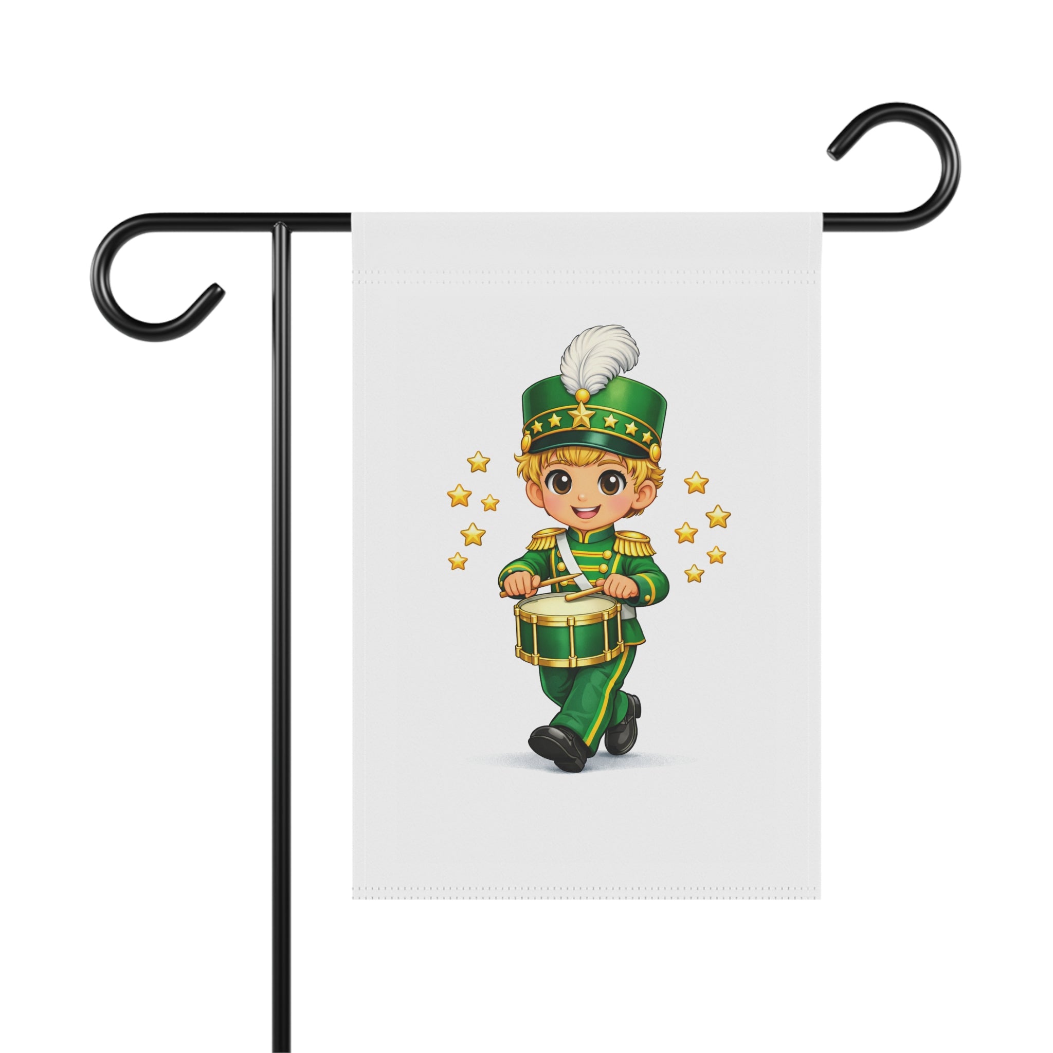 Marching Band Drummer Garden Flag — Cute Parade Musician Yard Banner