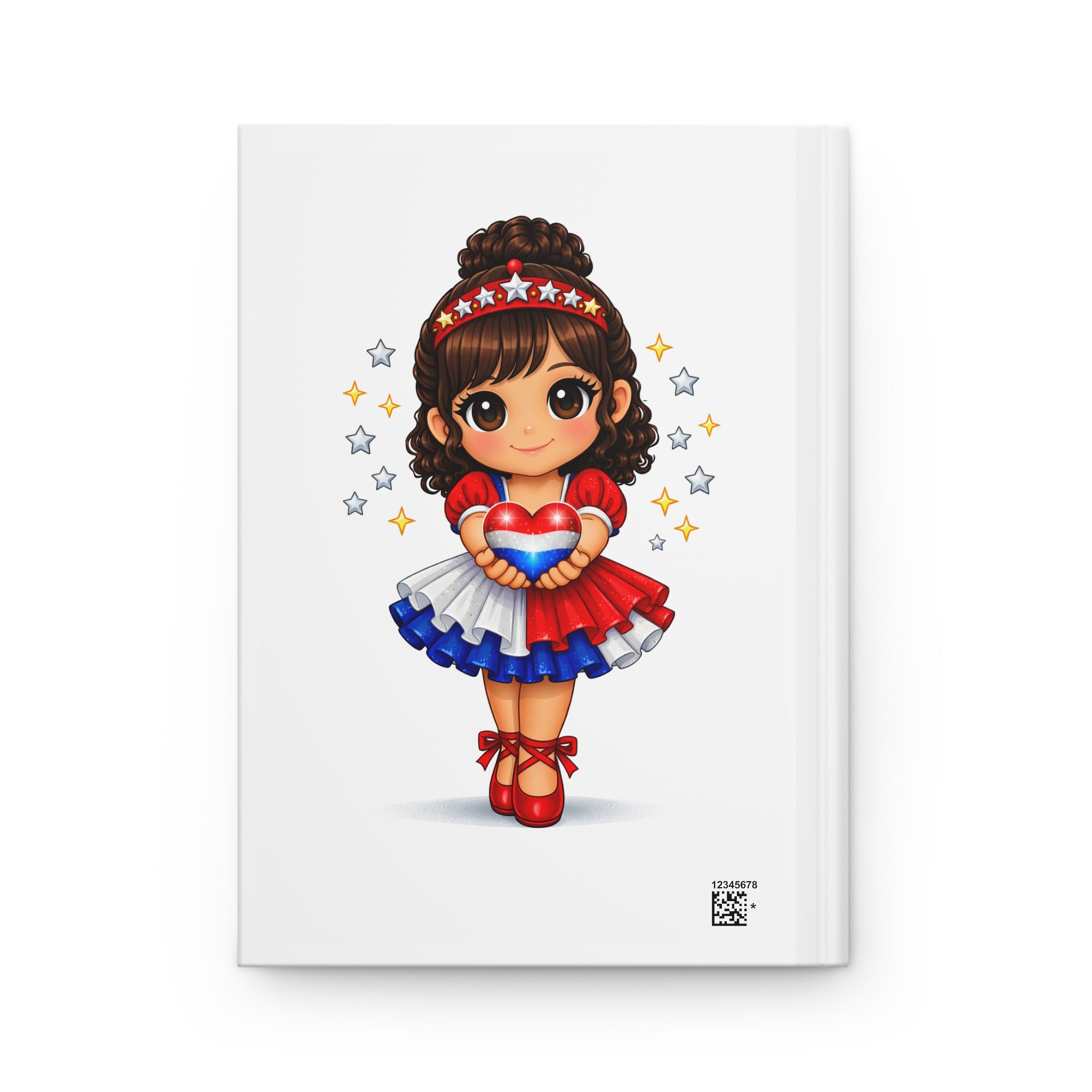 Patriotic Girl Hardcover Journal — Cute Red White Blue Heart Keepsake