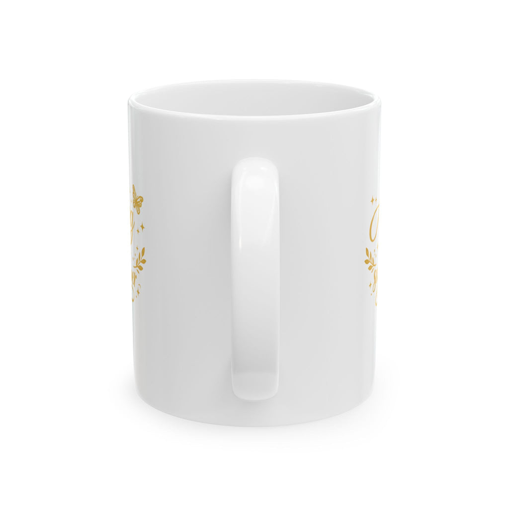 Grateful Heart Ceramic Mug – Gold Script "Always Thankful" Coffee Cup (11oz, 15oz)