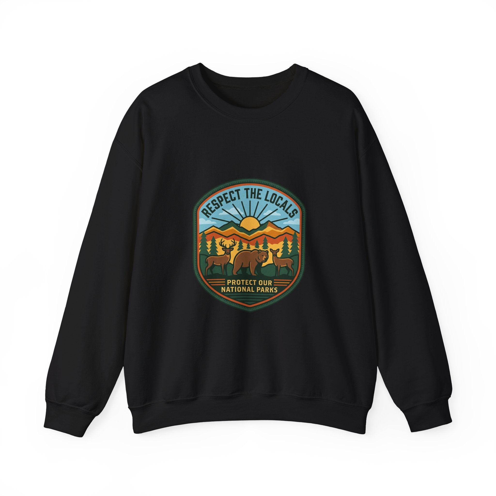 Respect the Locals patch sweatshirt | Protect Our Parks, national parks, hiking