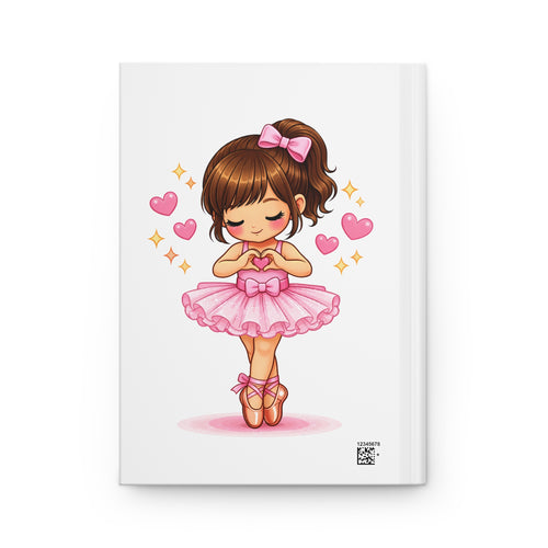Ballerina Girl Hardcover Journal — Cute Pink Ballet Notebook for Kids & Dancers