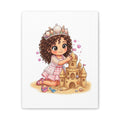 Canvas Wall Art — Little Princess Building a Sandcastle (Girls Beach Nursery Decor)