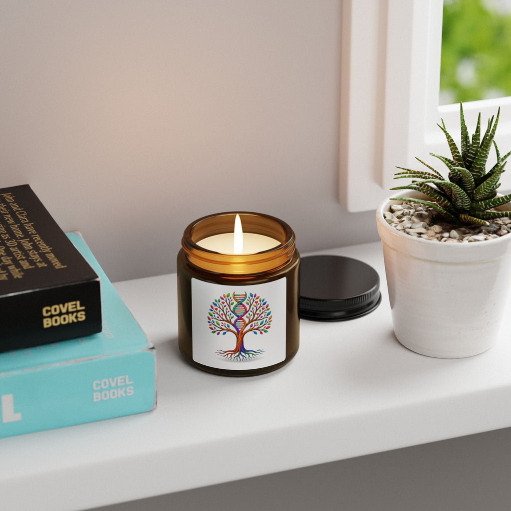Amber Jar Soy Candle — Tree of Life Scented Candle (Multi-Size)