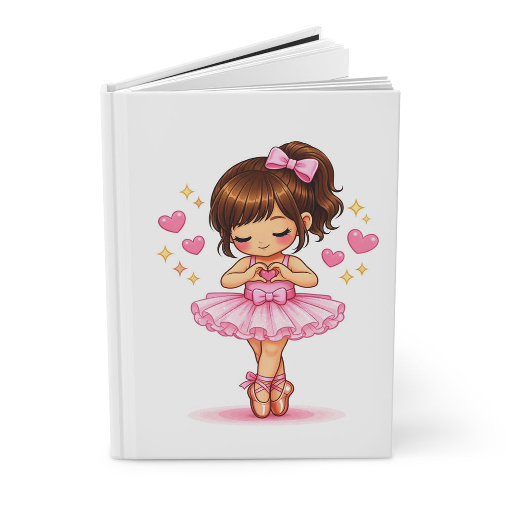 Ballet Girl Hardcover Journal — Cute Pink Ballerina Notebook for Kids & Dance Lovers