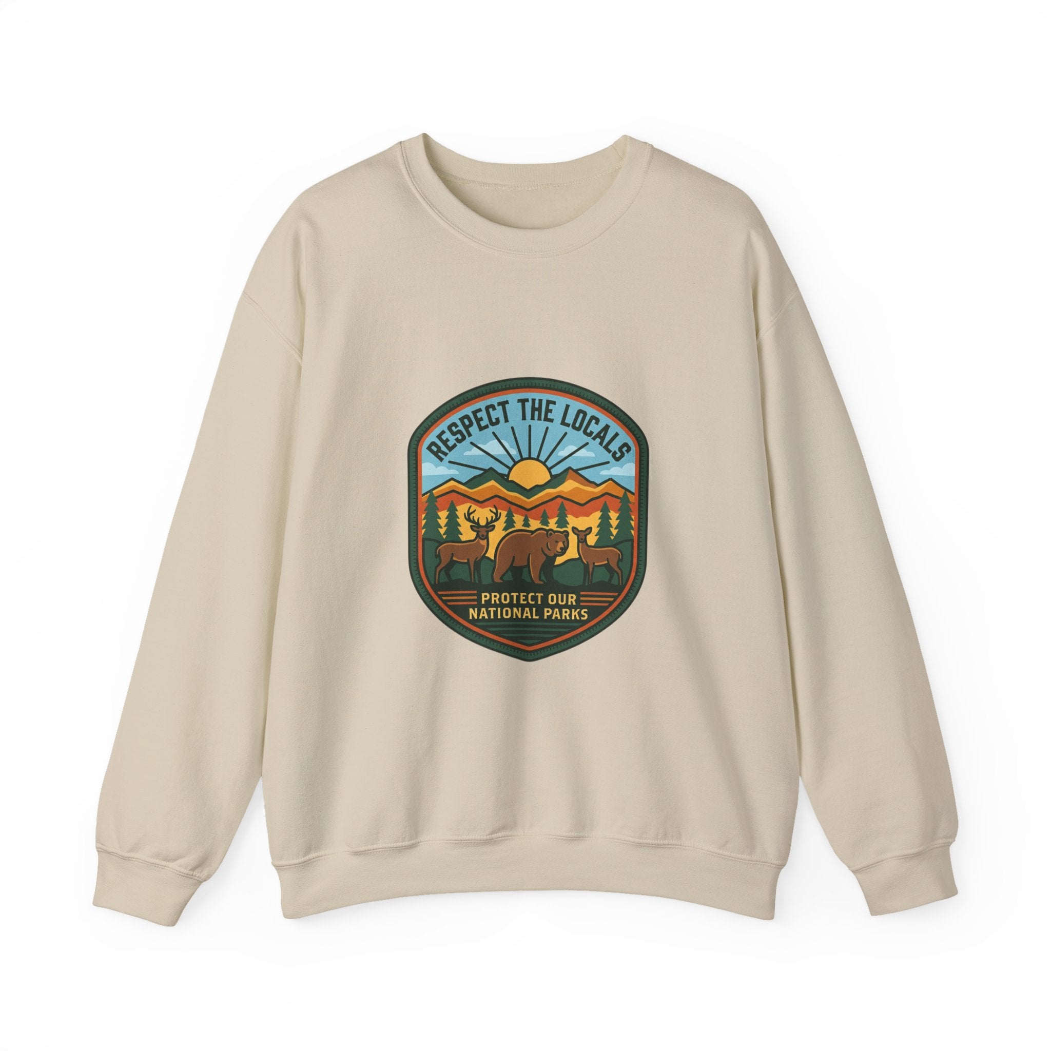 Respect the Locals patch sweatshirt | Protect Our Parks, national parks, hiking