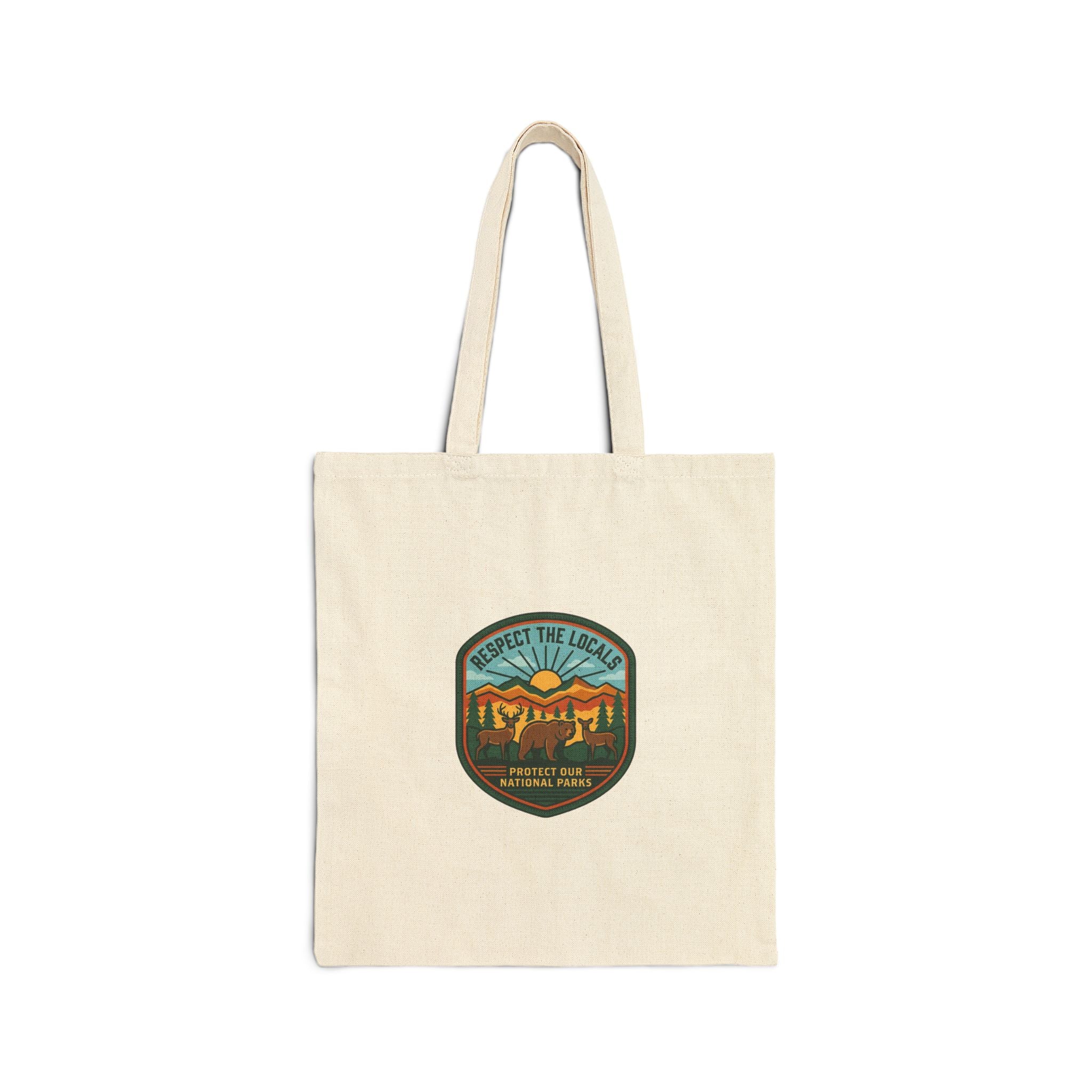 Respect the Locals vintage national parks tote | protect our parks, leave no trace