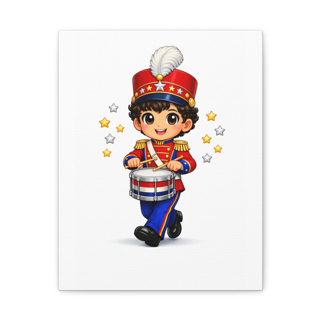 Patriotic Little Drummer Boy Canvas Print — 1.25" Stretched Matte Wall Art