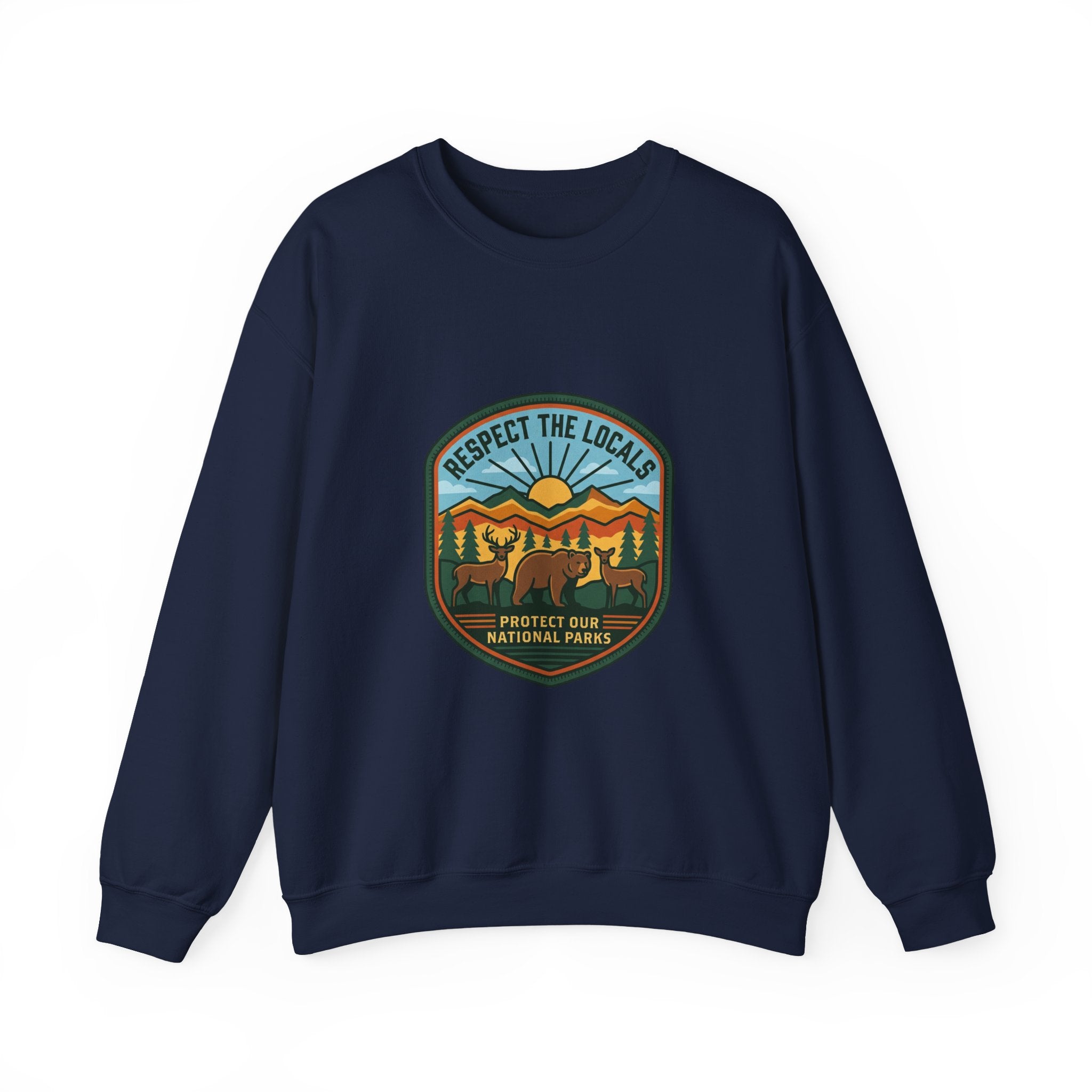 Respect the Locals patch sweatshirt | Protect Our Parks, national parks, hiking