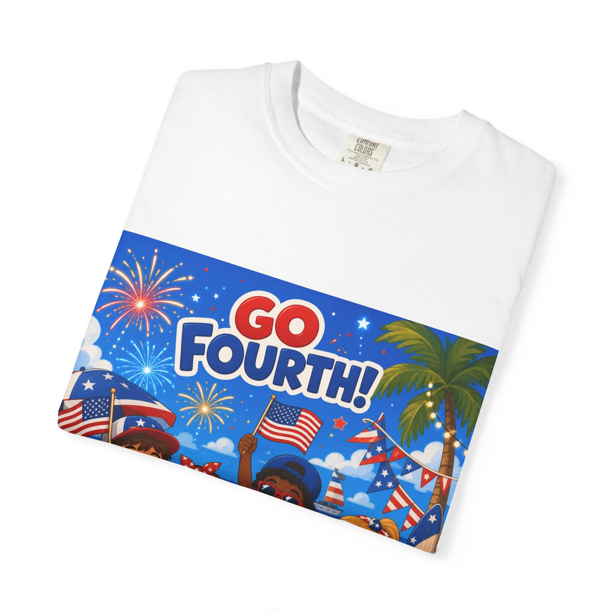 Fourth of July Beach Party T-Shirt — "Go Fourth!" Patriotic Summer Tee