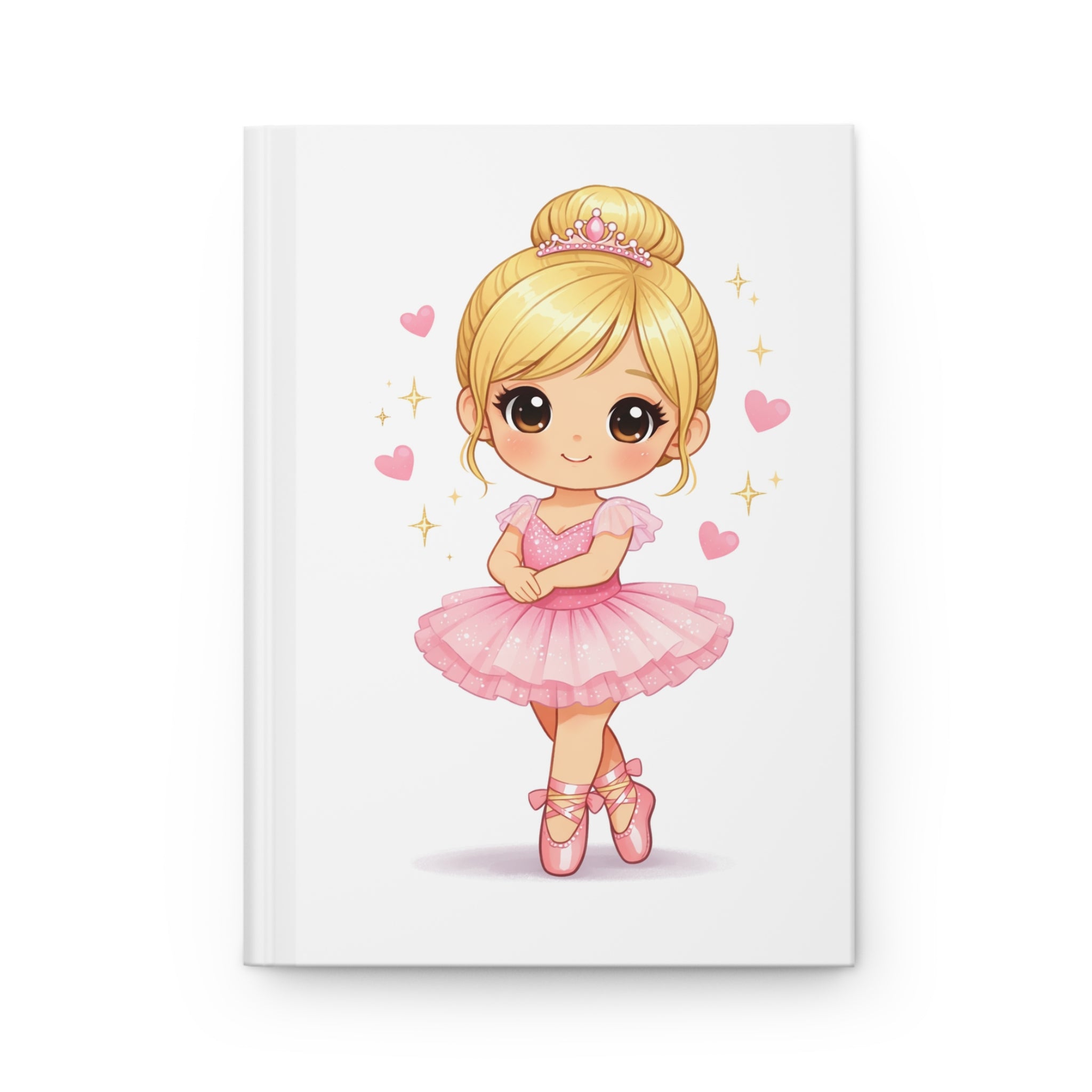 Ballet Princess Hardcover Journal — Cute Pink Ballerina Notebook for Girls