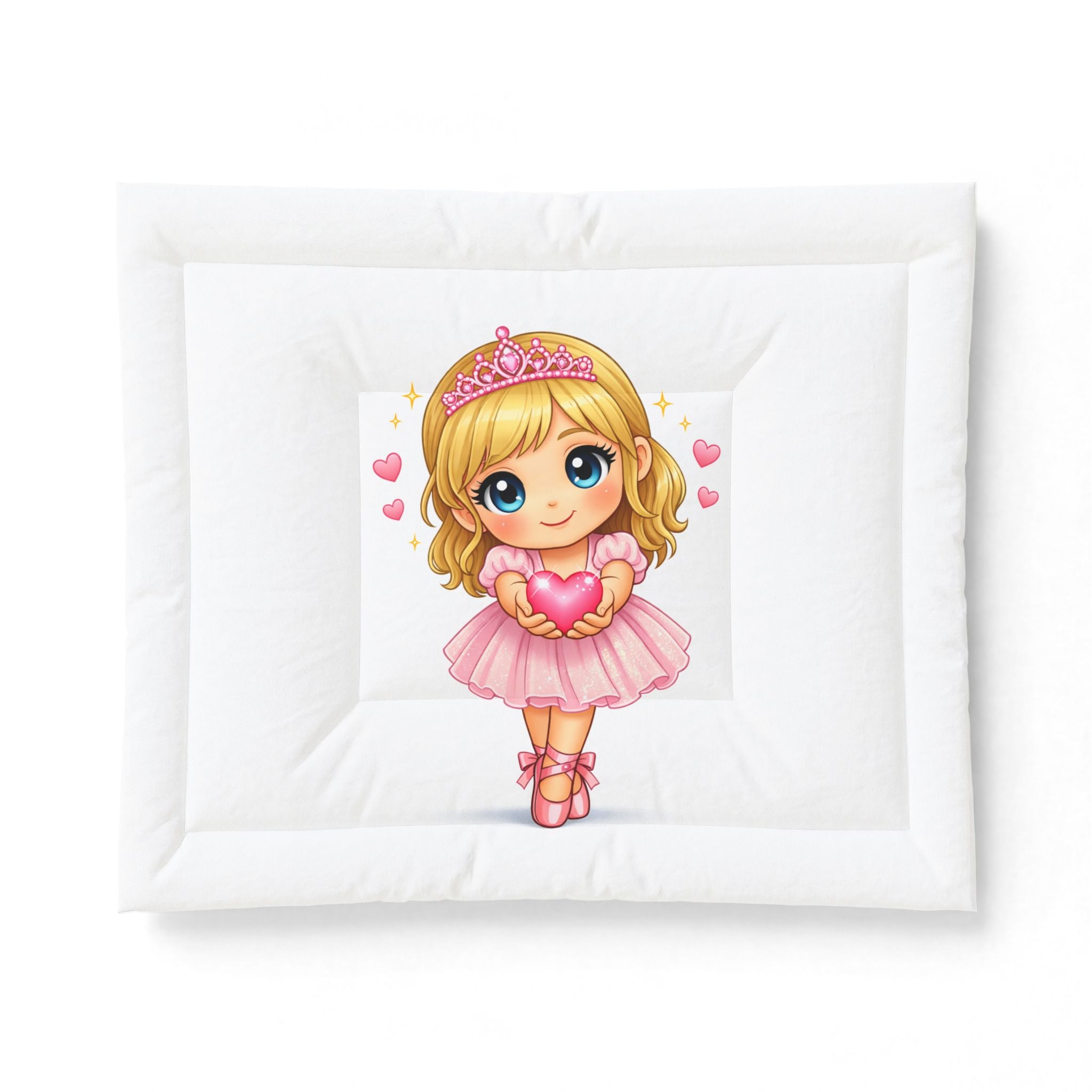 Princess Ballerina Cotton Comforter – Cute Pink Heart Girl Bedding for Kids