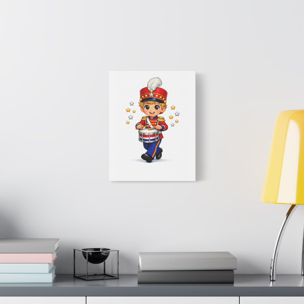 Drummer Boy Canvas Print — Cute Marching Band Nursery Wall Art