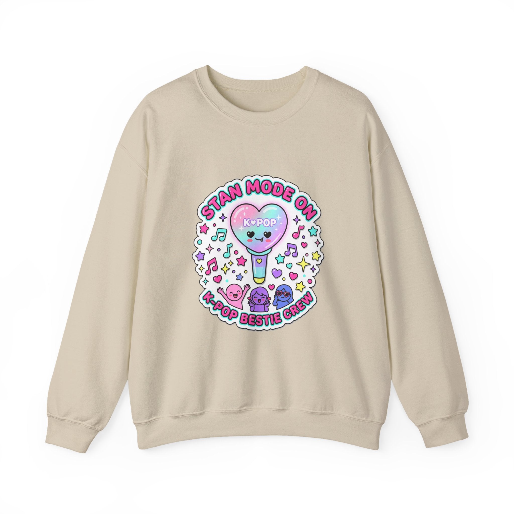 Stan Mode On Crewneck Sweatshirt | K-pop stan, lightstick, bias vibes