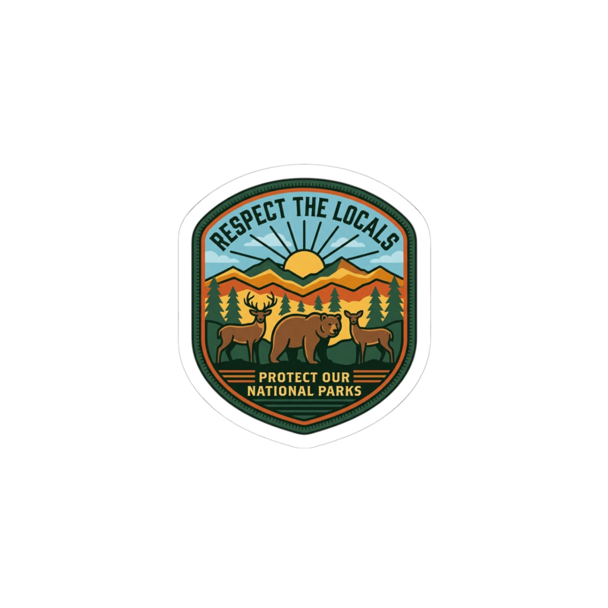 Respect the Locals Protect Our National Parks Sticker | vintage souvenir, hiking
