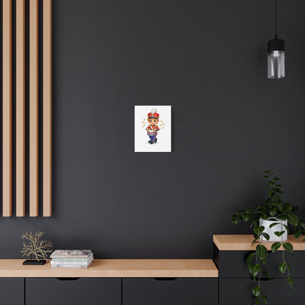 Drummer Boy Canvas Print — Cute Marching Band Nursery Wall Art