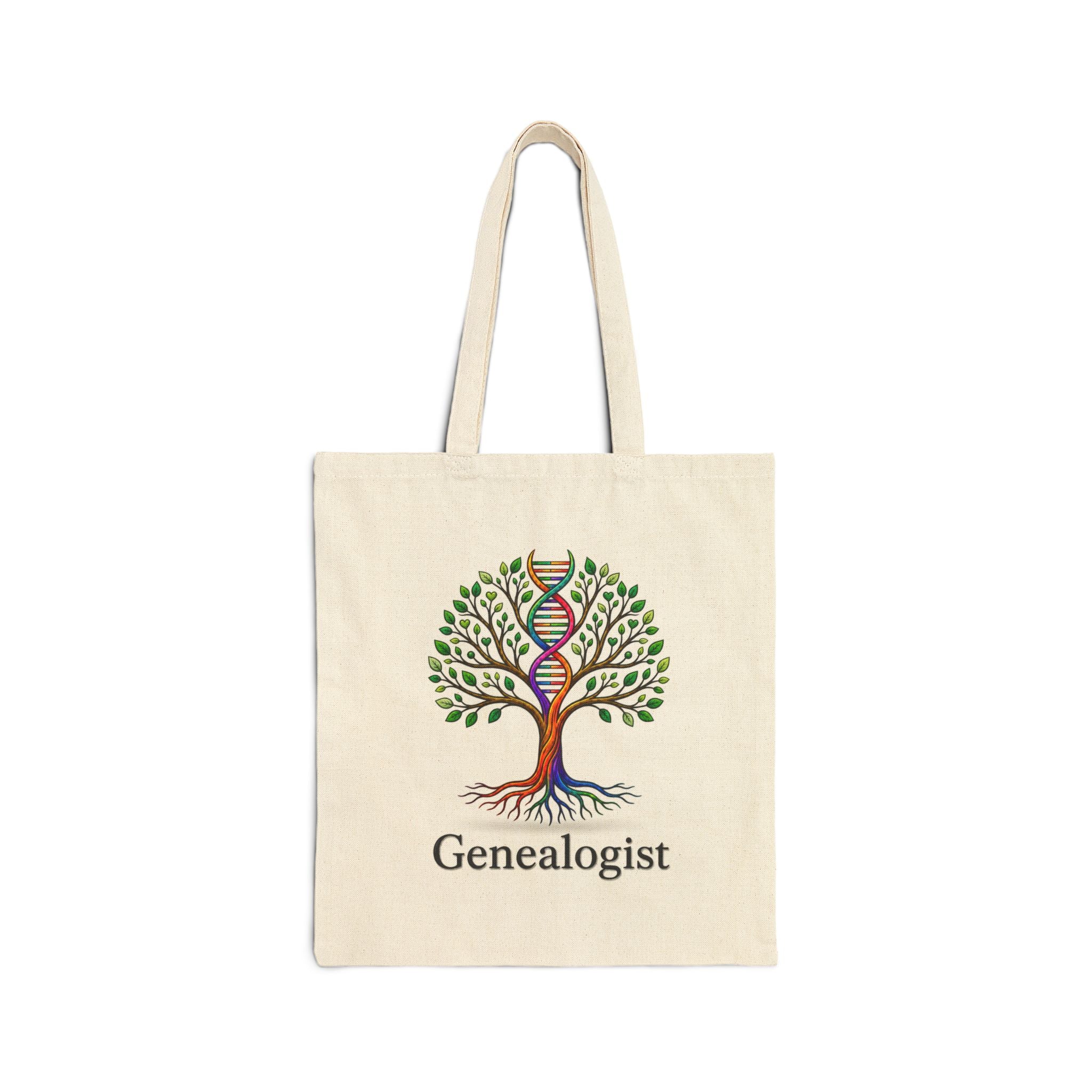 Genealogist Tree Tote Bag — DNA Family Tree Cotton Canvas Tote