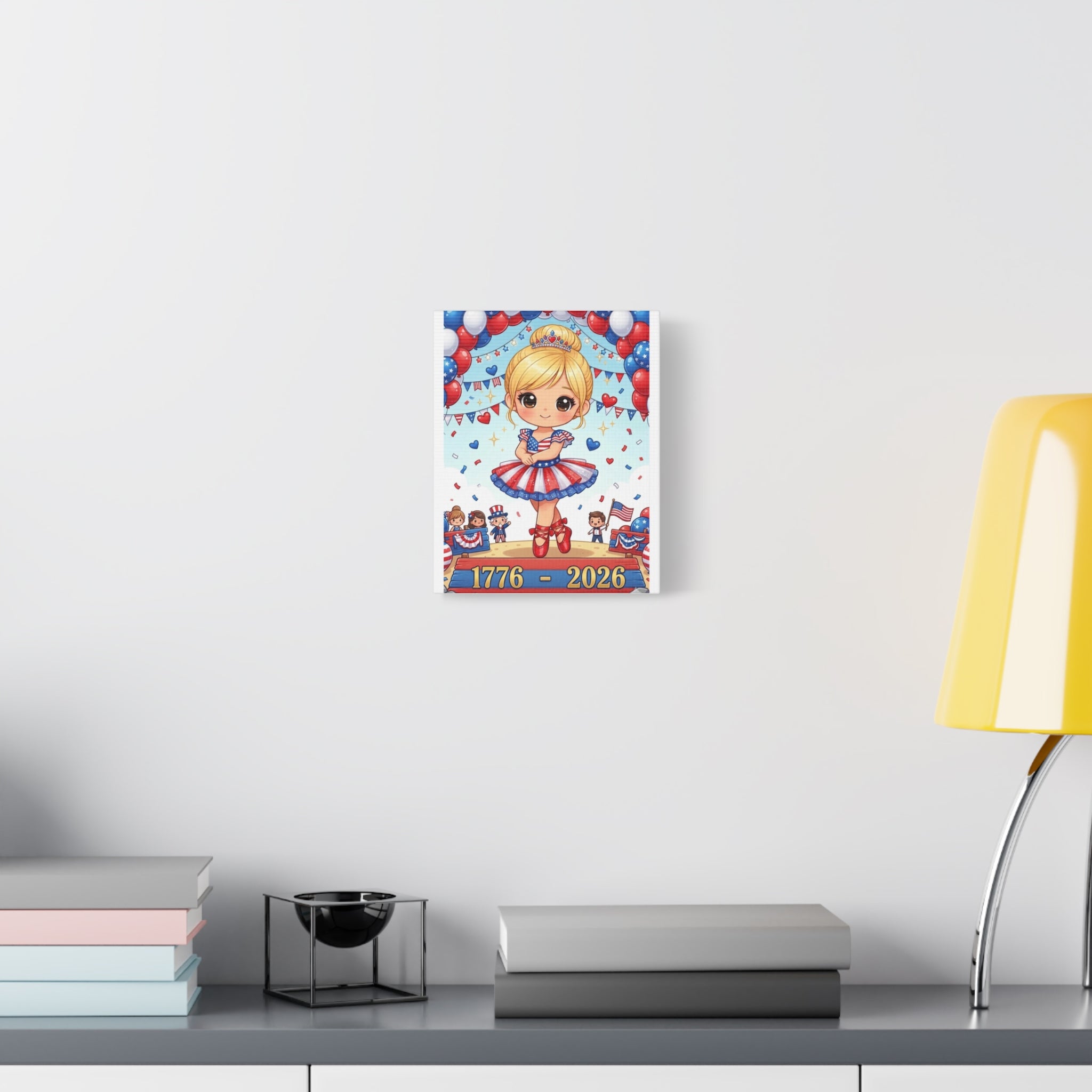 Patriotic Ballet Girl Canvas Print — 1776-2026 4th of July Wall Art
