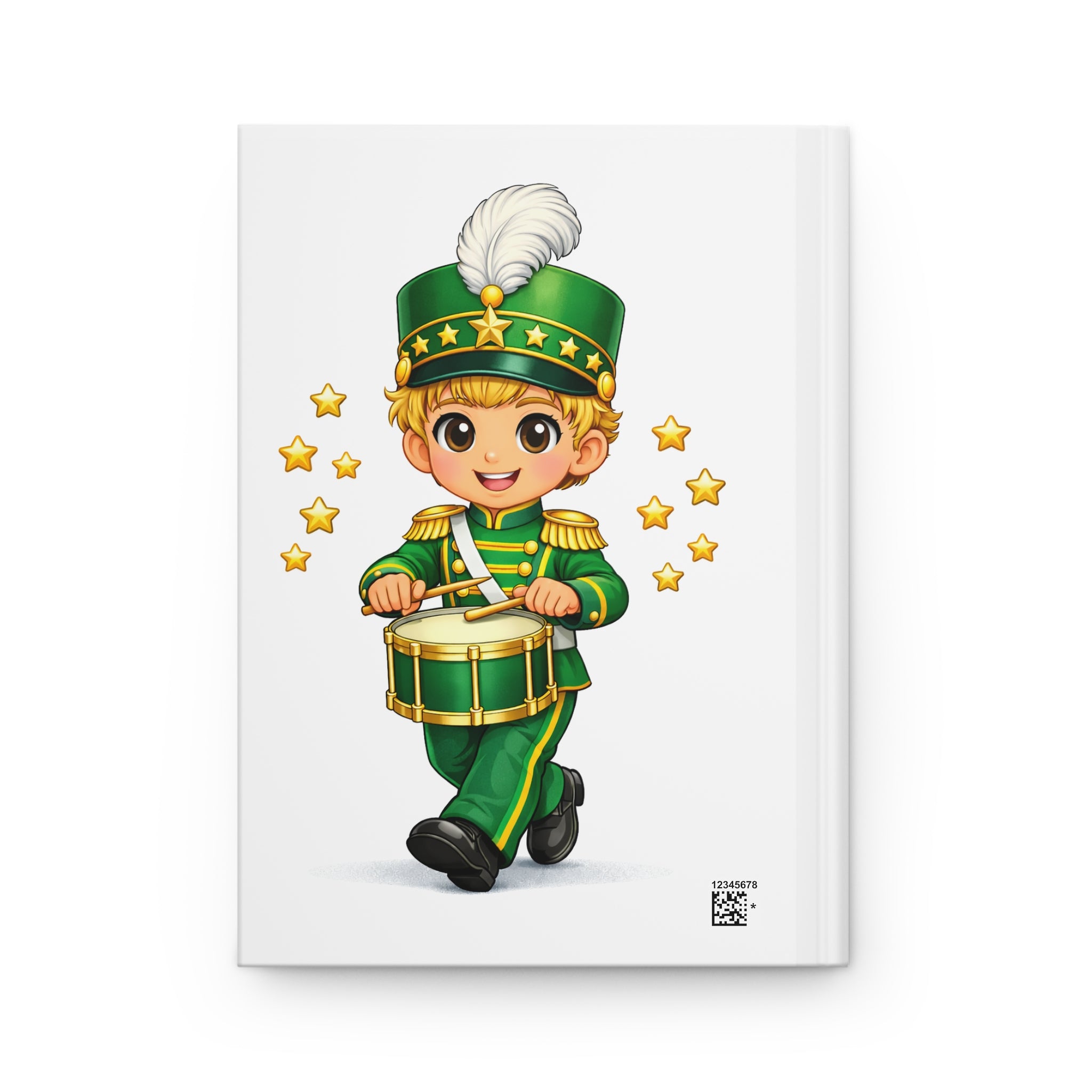 Drum Major Boy Hardcover Journal — Cute Marching Band Music Notebook