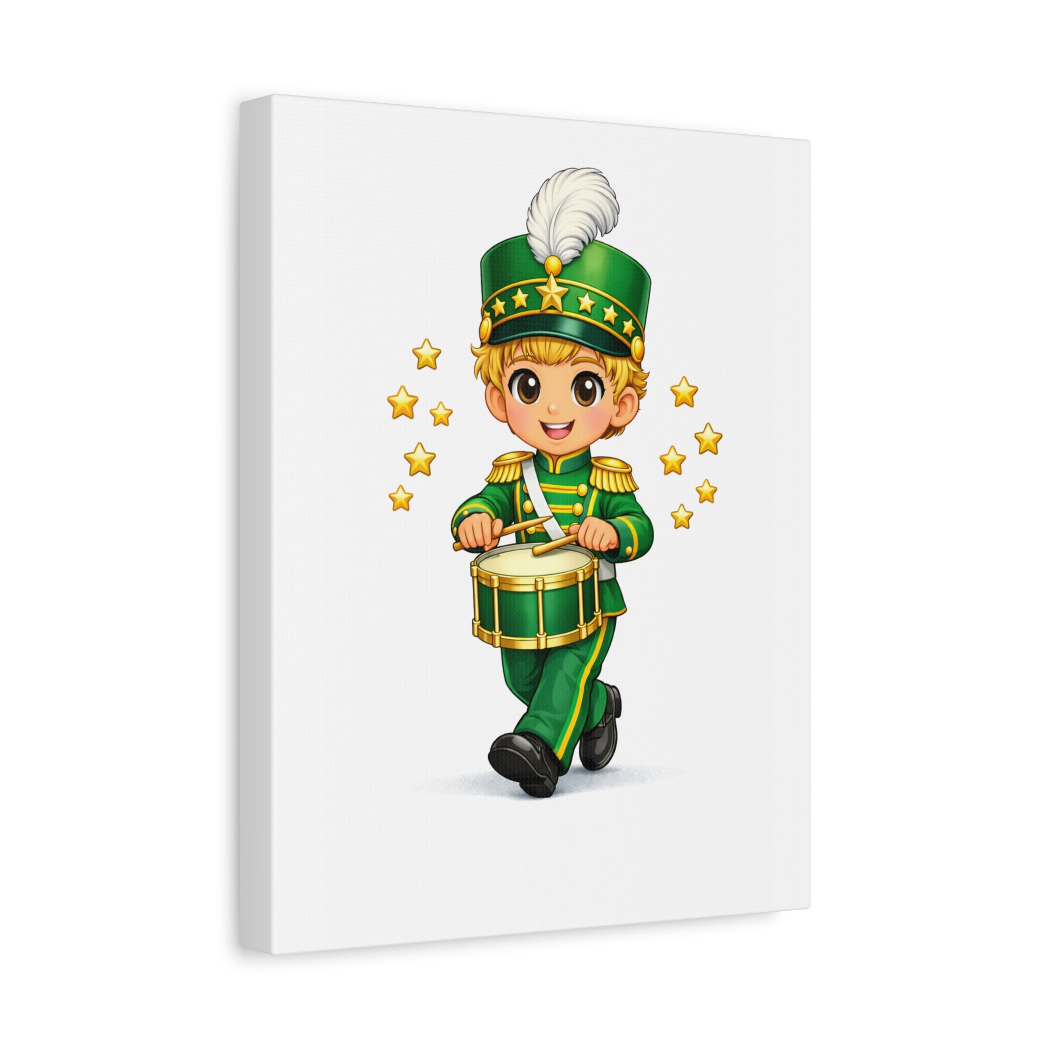 Drummer Boy Canvas Print — Cute Marching Band Wall Art for Kids’ Rooms