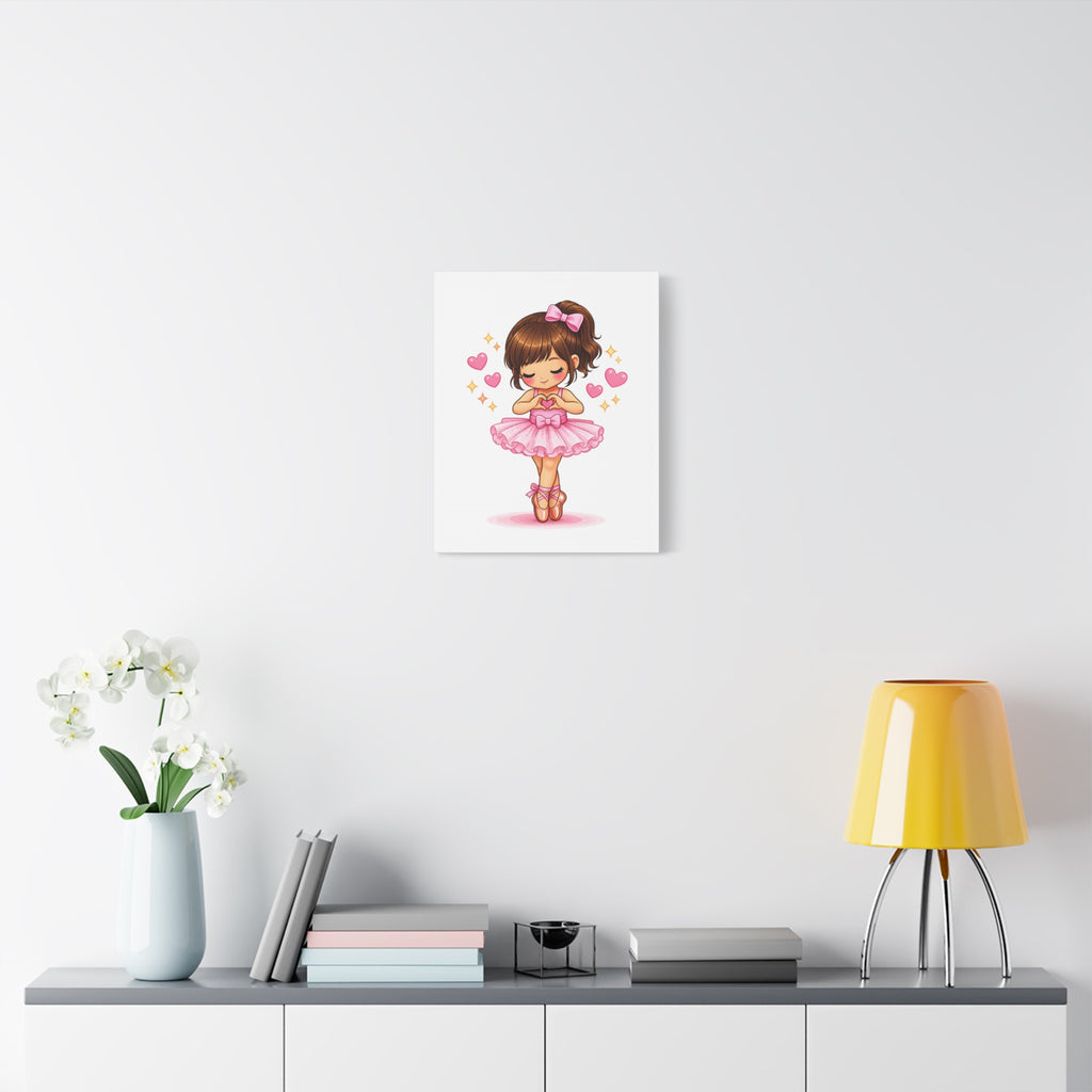 Cute Pink Ballerina Canvas Art — Little Dancer Wall Decor