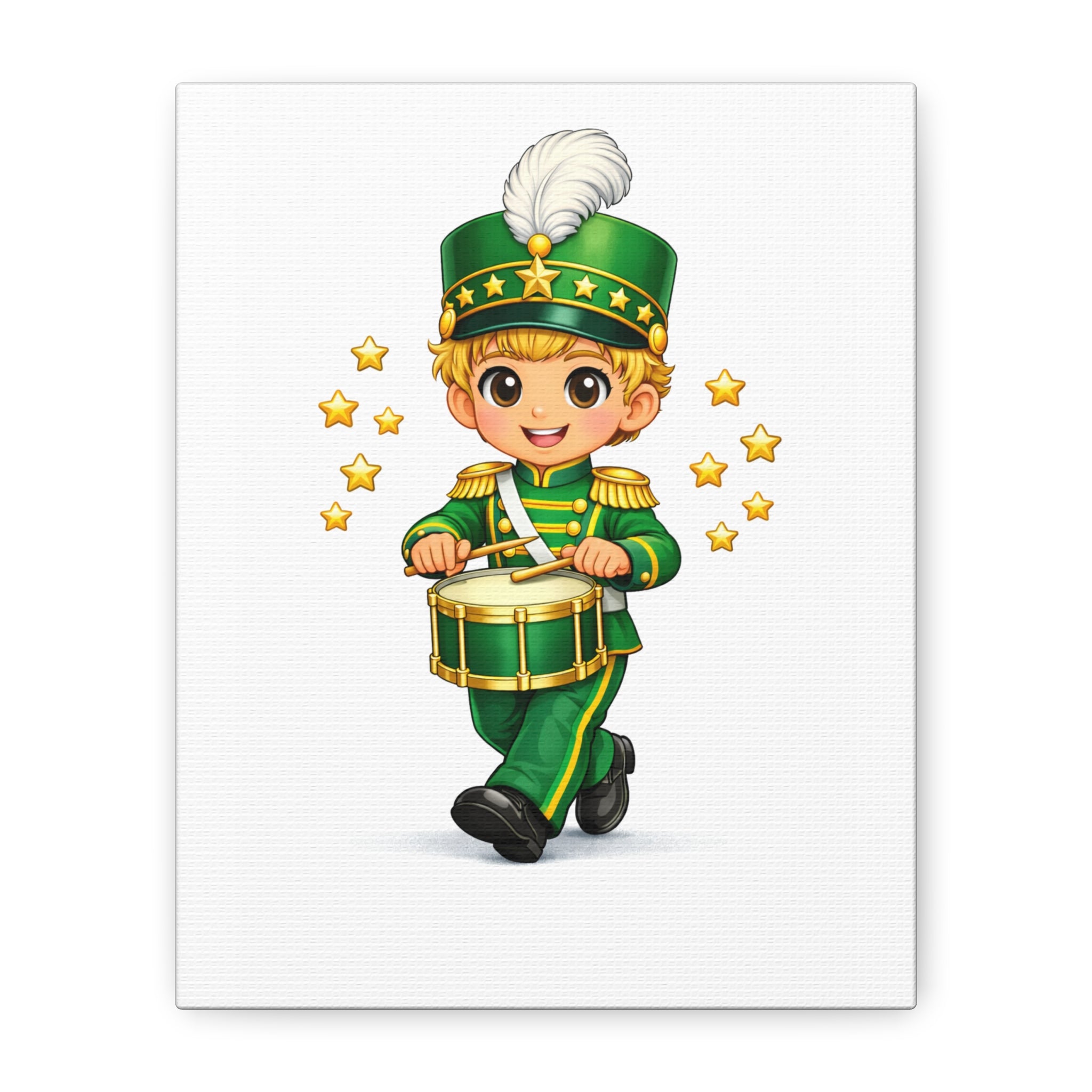 Drummer Boy Canvas Print — Cute Marching Band Wall Art for Kids’ Rooms