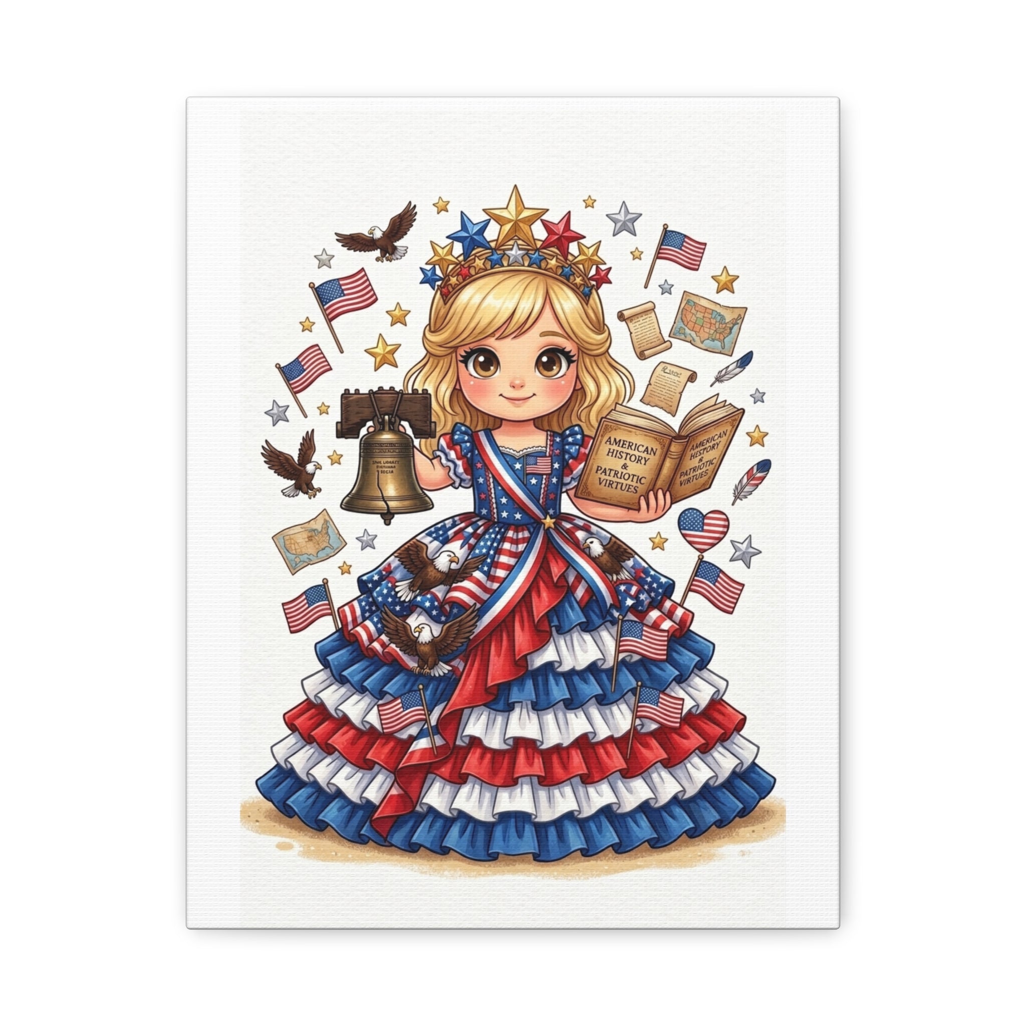 Patriotic Girl Liberty Canvas