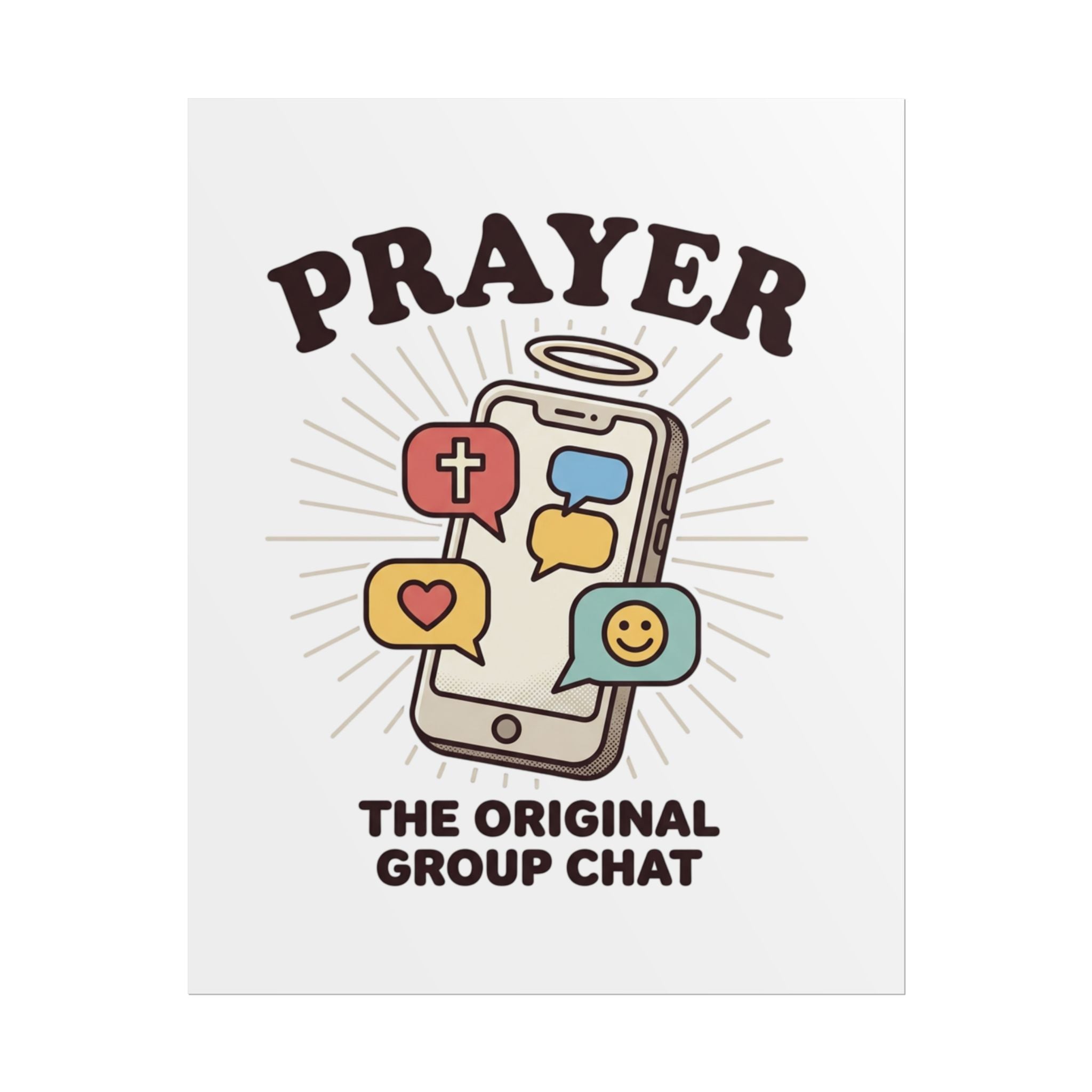 Prayer Poster — "Prayer: The Original Group Chat" Inspirational Wall Art
