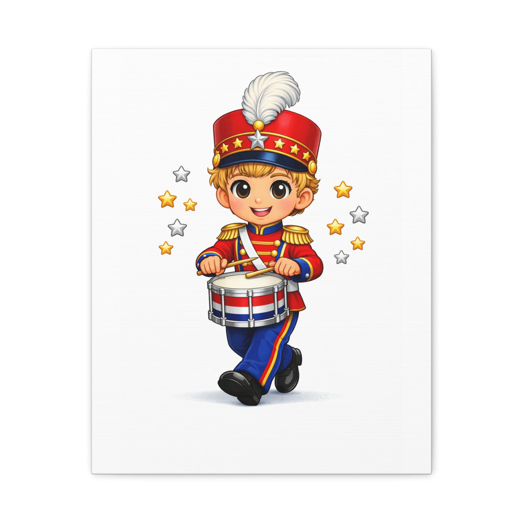 Drummer Boy Canvas Print — Cute Marching Band Nursery Wall Art