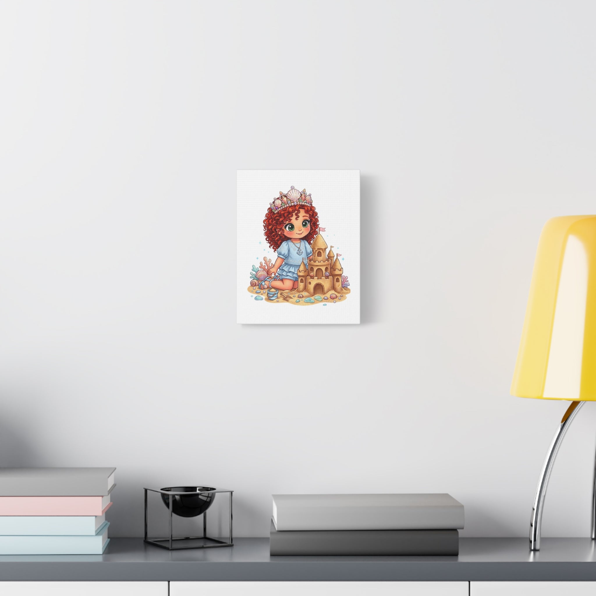 Kids' Canvas Wall Art — Mermaid Princess with Sandcastle
