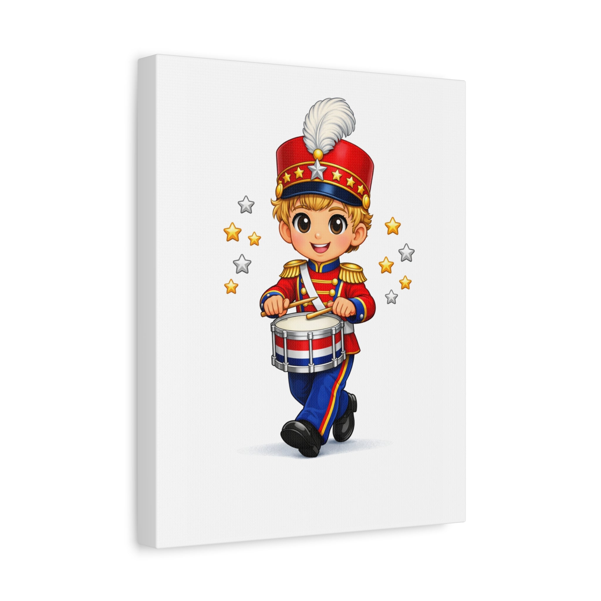 Drummer Boy Canvas Print — Cute Marching Band Nursery Wall Art