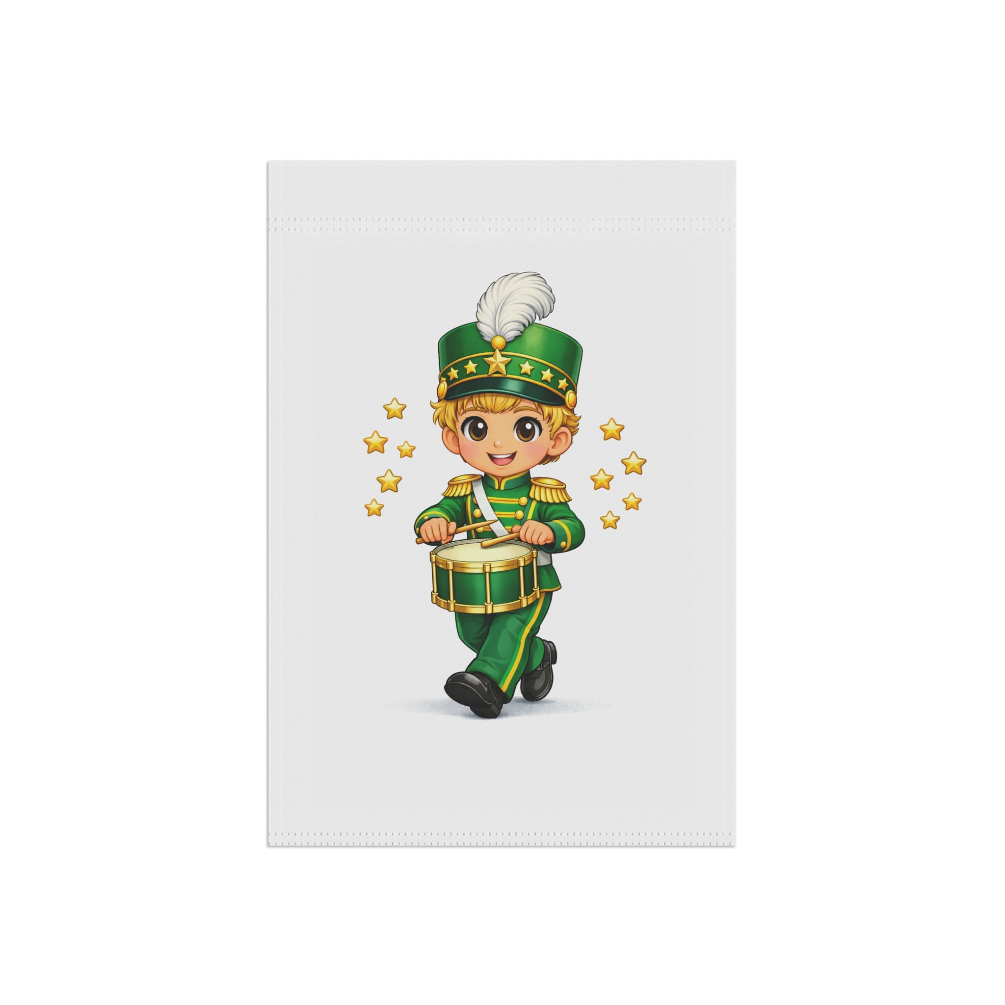 Marching Band Drummer Garden Flag — Cute Parade Musician Yard Banner