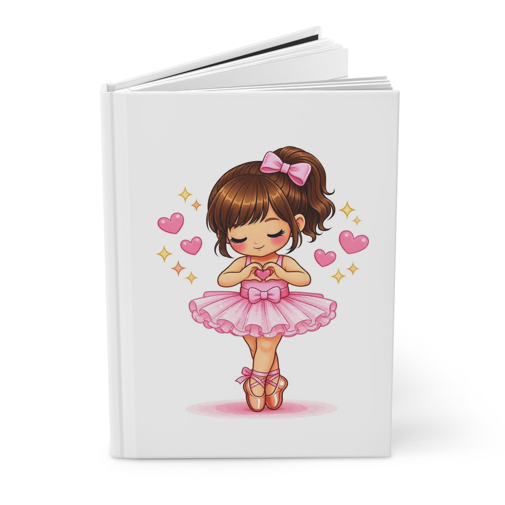 Ballet Girl Hardcover Journal — Cute Pink Ballerina Notebook for Kids & Dance Lovers