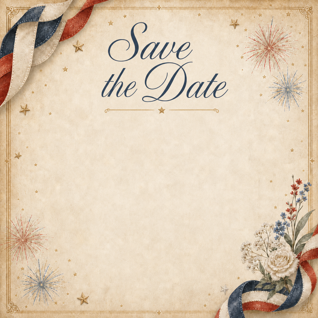 Vintage Americana Wedding Invitation Suite